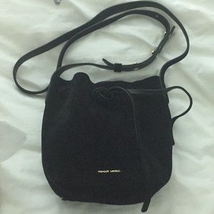 Mansur Gavriel Black Suede Bucket Bag